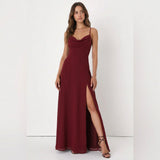 Sleek Cross Back Maxi Dress with Split Skirt