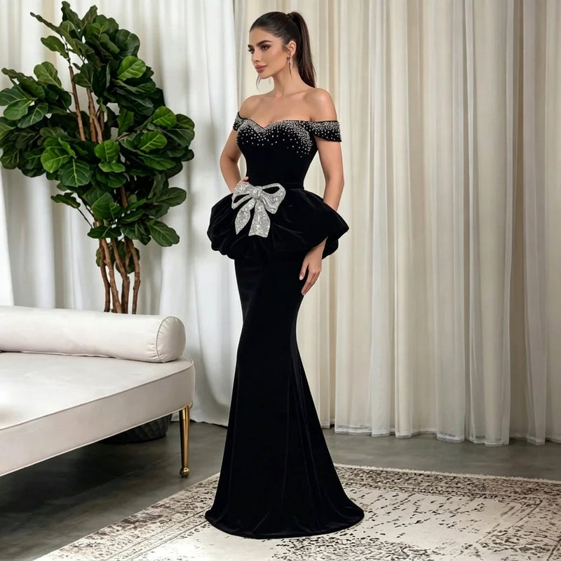 Off the Shoulder Mermaid Gown with Statement Bow
