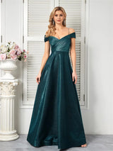 Beaded A-Line Evening Gown with Fine Straps and Open Back