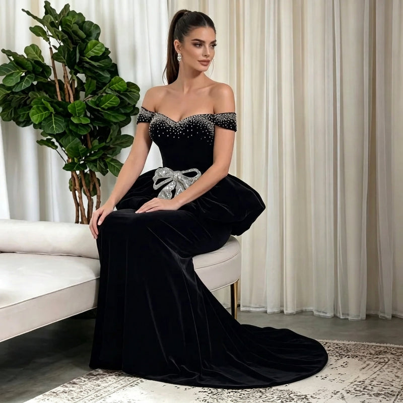 Off the Shoulder Mermaid Gown with Statement Bow